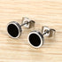 2 Pairs Of 316L Surgical Steel Punk Black & Silver Men Women Stud Earrings